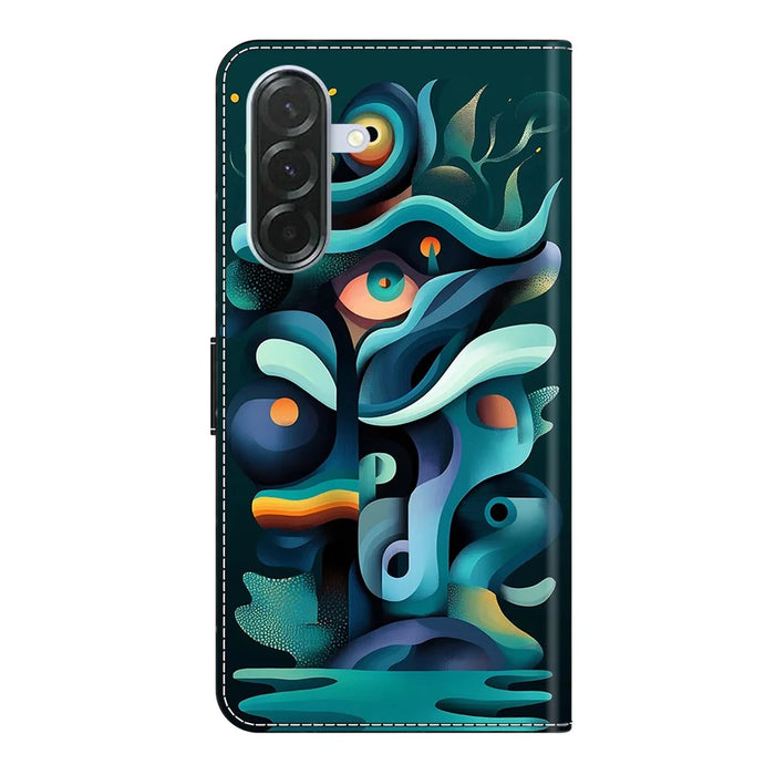 For Samsung Galaxy A26 5G Case Foldable Stand Wallet Pattern Printing PU Leather Flip Phone Cover - Graffiti Green Shadow - 6