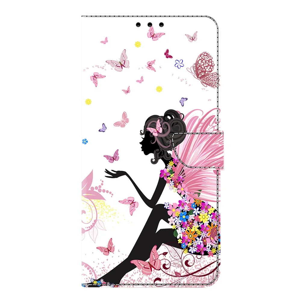 For Samsung Galaxy S26 Ultra Case Foldable Stand Wallet Pattern Printing PU Leather Flip Phone Cover - Butterfly Woman - 5