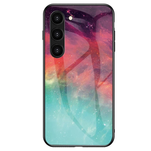 Anti-Fall Phone Case for Samsung Galaxy S23, TPU PC Tempered Glass Shockproof Cover Starry Sky Pattern Printed Phone Case - Color Starry Sky - 1