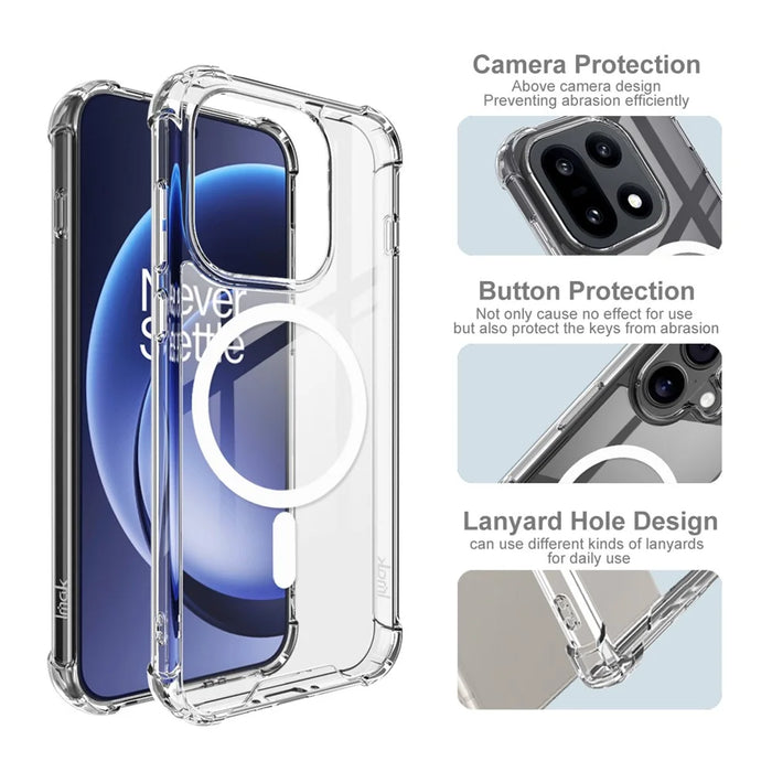 IMAK For OnePlus 15 5G Magnetic Case Shockproof PC TPU Clear Phone Cover - 6