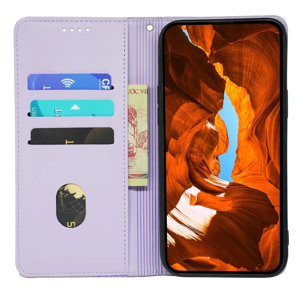 For OnePlus 15R 5G / Ace 6T 5G / Ace 6 5G Case Four Leaf Clover Leather Flip Phone Cover Stand Wallet - Light Purple - 2