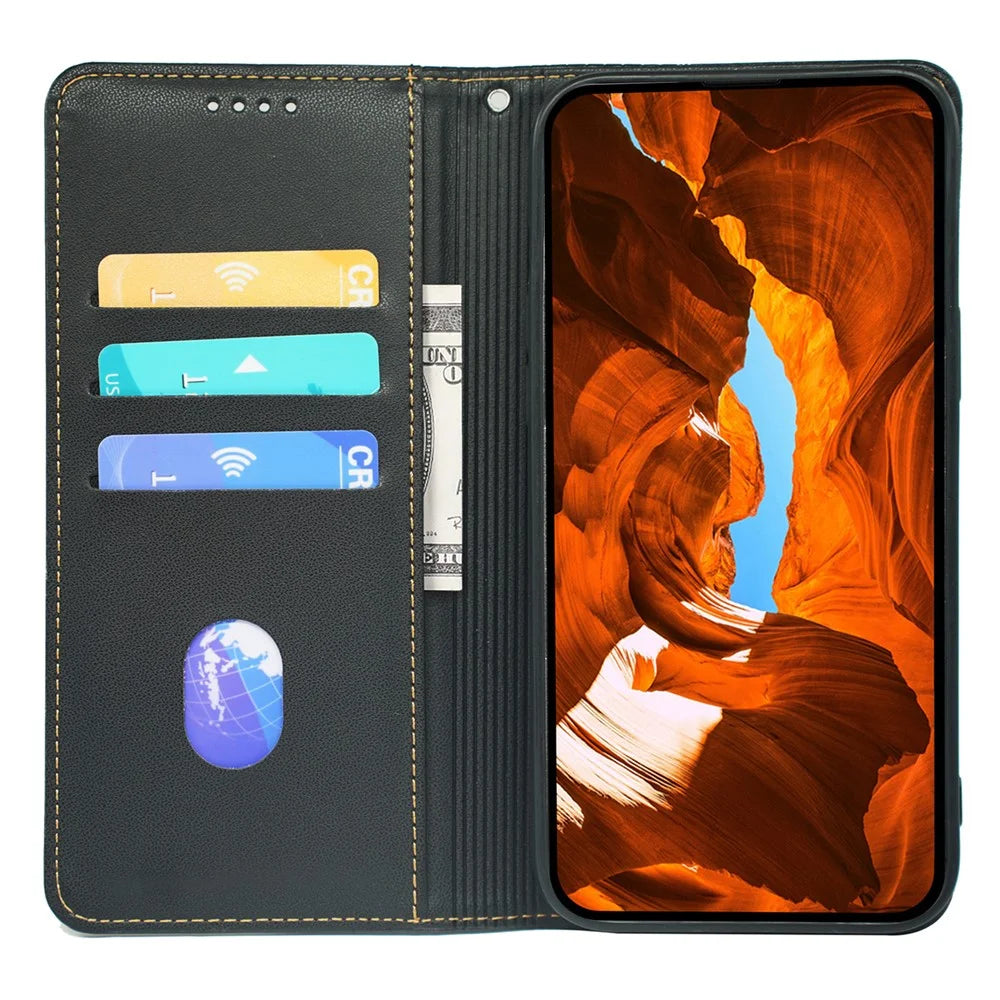 For Sony Xperia 10 VII Case Four Leaf Clover Leather Flip Phone Cover Stand Wallet - Black - 2