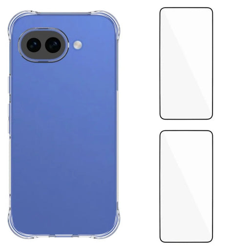WANLONFENG For Google Pixel 10a TPU Case  WL2 Series 2.0mm Phone Cover with 2Pcs Tempered Glass Films - Transparent - 1