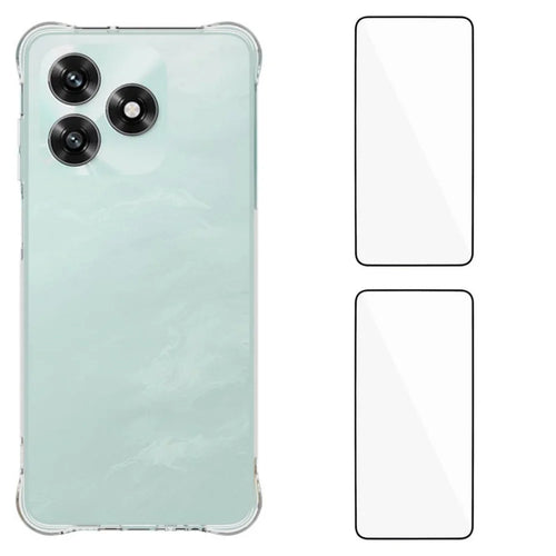 WANLONFENG For Honor X5c Plus 4G / Honor X5c 4G TPU Case  WL2 Series 2.0mm Phone Cover with 2Pcs Tempered Glass Films - Transparent - 1