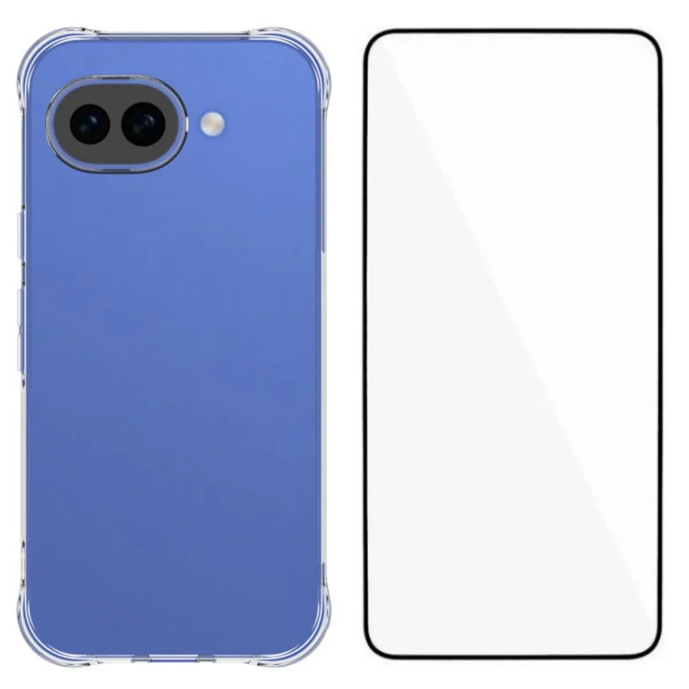 WANLONFENG For Google Pixel 10a Case  WL Series 2.0mm TPU Phone Cover with Tempered Glass Film - Transparent - 1