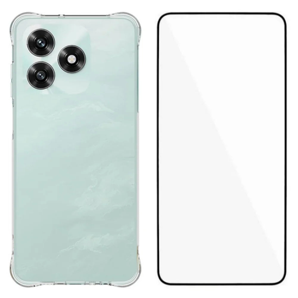 WANLONFENG For Honor X5c Plus 4G / Honor X5c 4G Case  WL Series 2.0mm TPU Phone Cover with Tempered Glass Film - Transparent - 1
