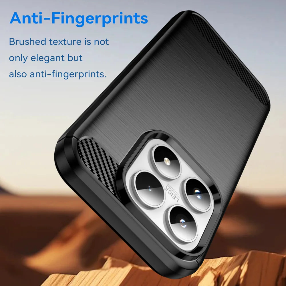 WANLONFENG For Xiaomi 17 Case with Screen Film  LS Series Big Lens Hole Brushed Texture TPU Phone Cover - Black - 4