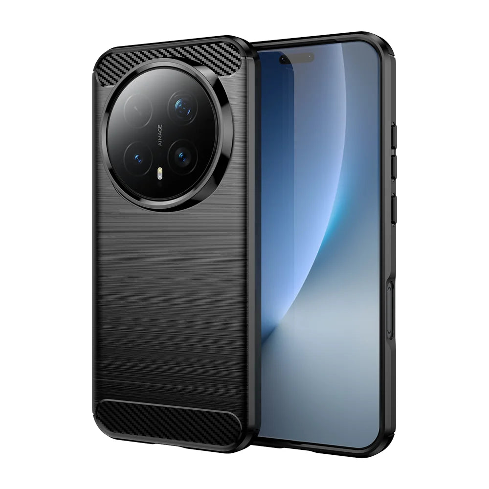 WANLONFENG For Honor Magic8 Pro 5G Case with Screen Film  LS Series Big Lens Hole Brushed Texture TPU Phone Cover - Black - 2