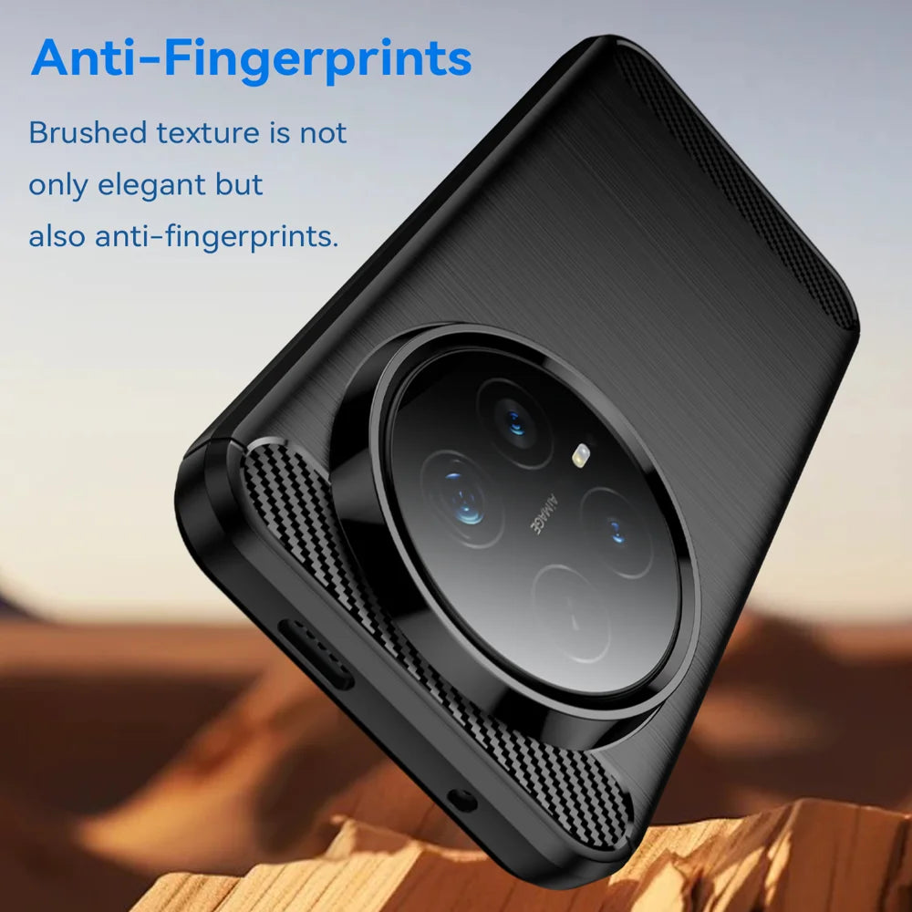 WANLONFENG For Honor Magic8 Pro 5G Case with Screen Film  LS Series Big Lens Hole Brushed Texture TPU Phone Cover - Black - 4