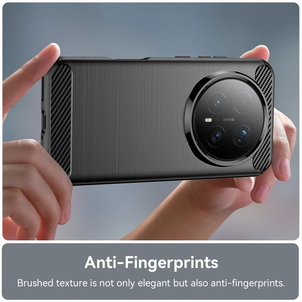 WANLONFENG For Honor Magic8 Pro 5G Case with Screen Film  LS Series Big Lens Hole Brushed Texture TPU Phone Cover - Black - 6