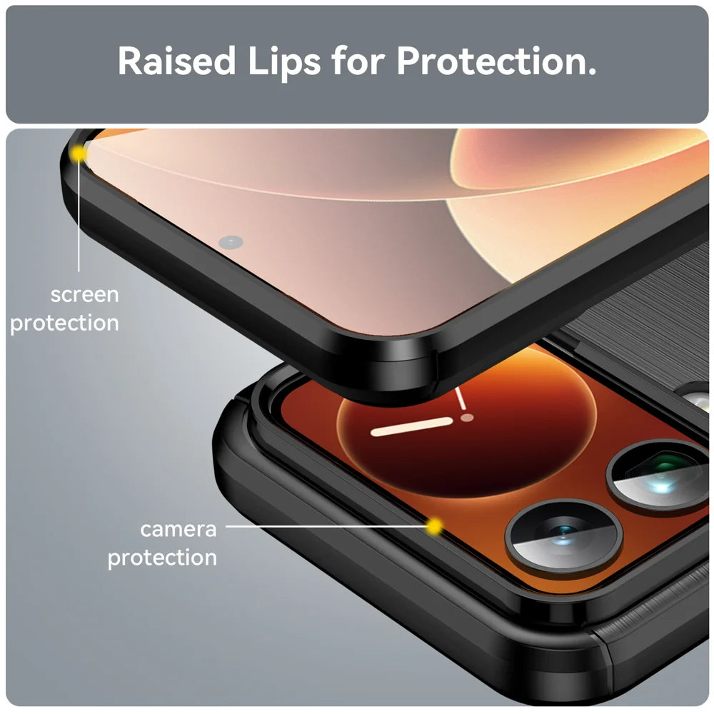 WANLONFENG For Xiaomi 17 Pro Case with Screen Film  LS Series Big Lens Hole Brushed Texture TPU Phone Cover - Black - 7