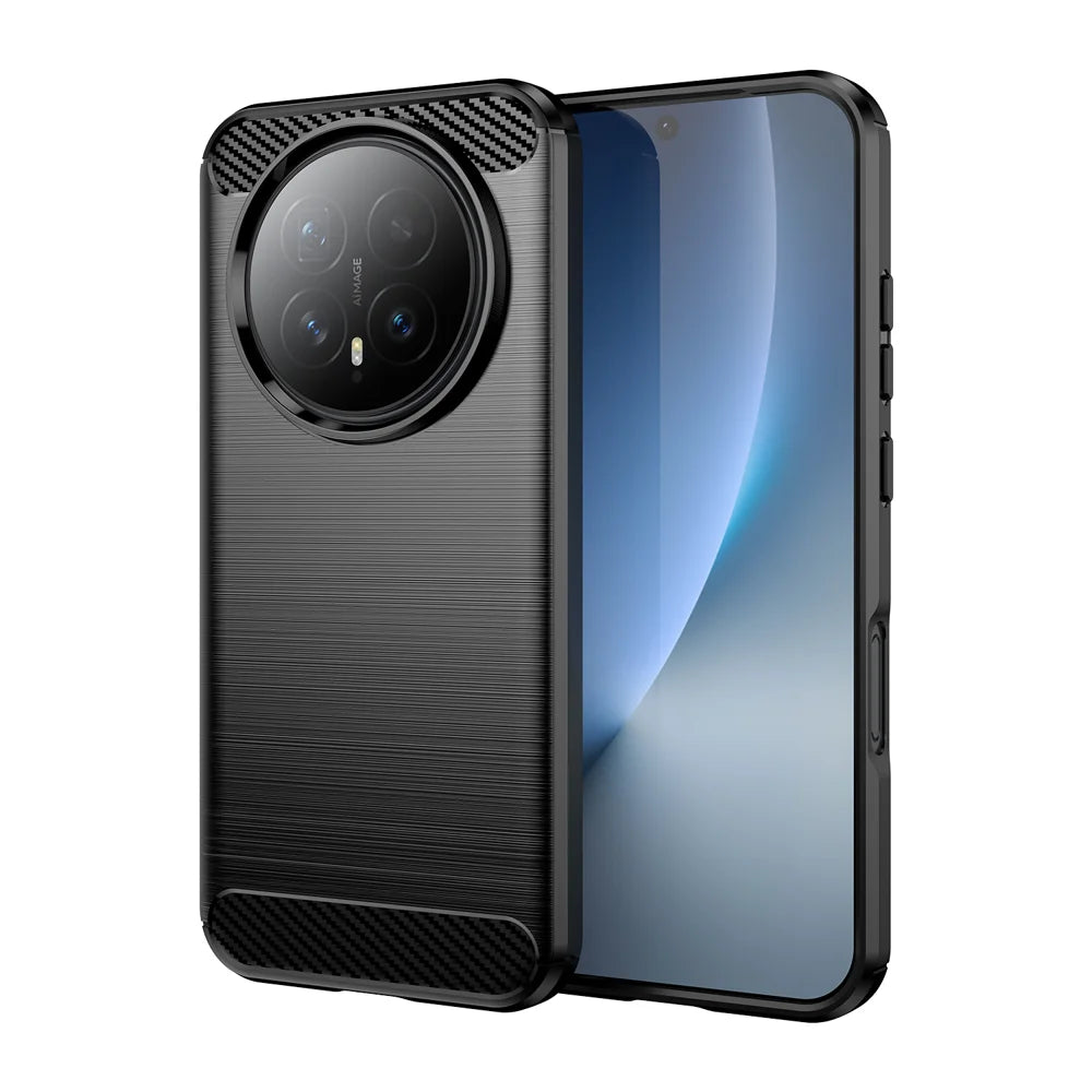 WANLONFENG For Honor Magic8 5G Case with Screen Film  LS Series Big Lens Hole Brushed Texture TPU Phone Cover - Black - 2