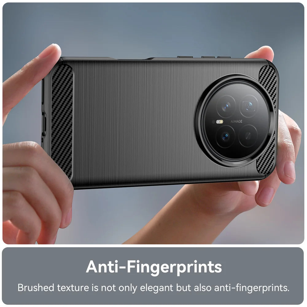 WANLONFENG For Honor Magic8 5G Case with Screen Film  LS Series Big Lens Hole Brushed Texture TPU Phone Cover - Black - 6