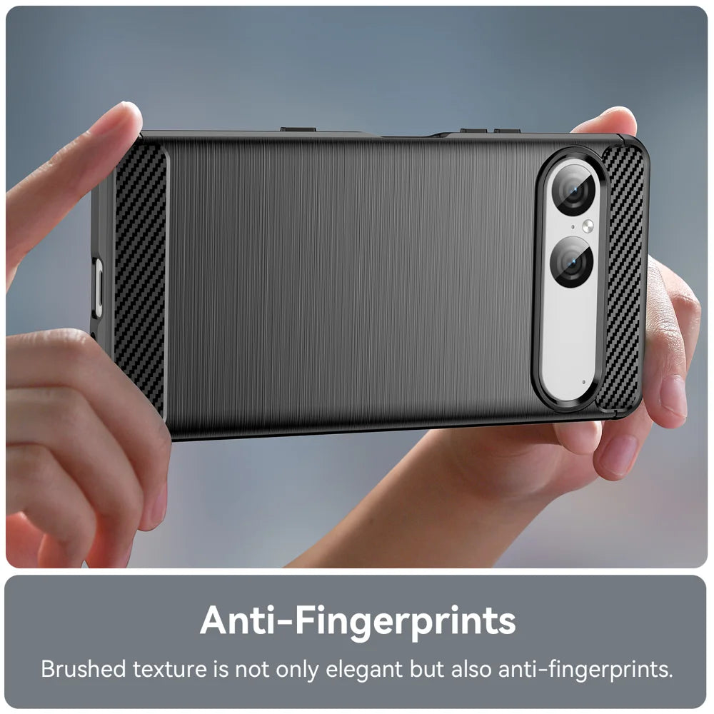 WANLONFENG For Sony Xperia 10 VII Case with Screen Film  LS Series Big Lens Hole Brushed Texture TPU Phone Cover - Black - 6