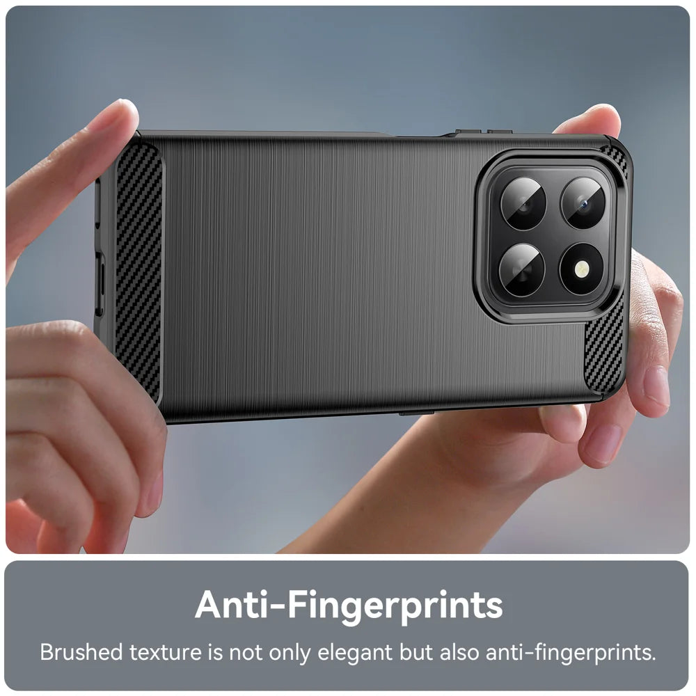 WANLONFENG For Honor 400 Smart 4G / Honor X7d 4G / Honor 400 Smart 5G Case with Screen Film  LS Series Big Lens Hole Brushed Texture TPU Phone Cover - Black - 6