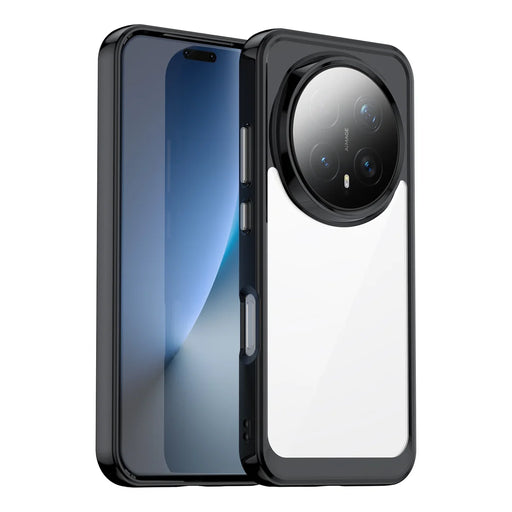 WANLONFENG For Honor Magic8 Pro 5G Phone Case  XC Series TPU Acrylic Cover with Tempered Glass (Big Lens Hole) - Black - 2