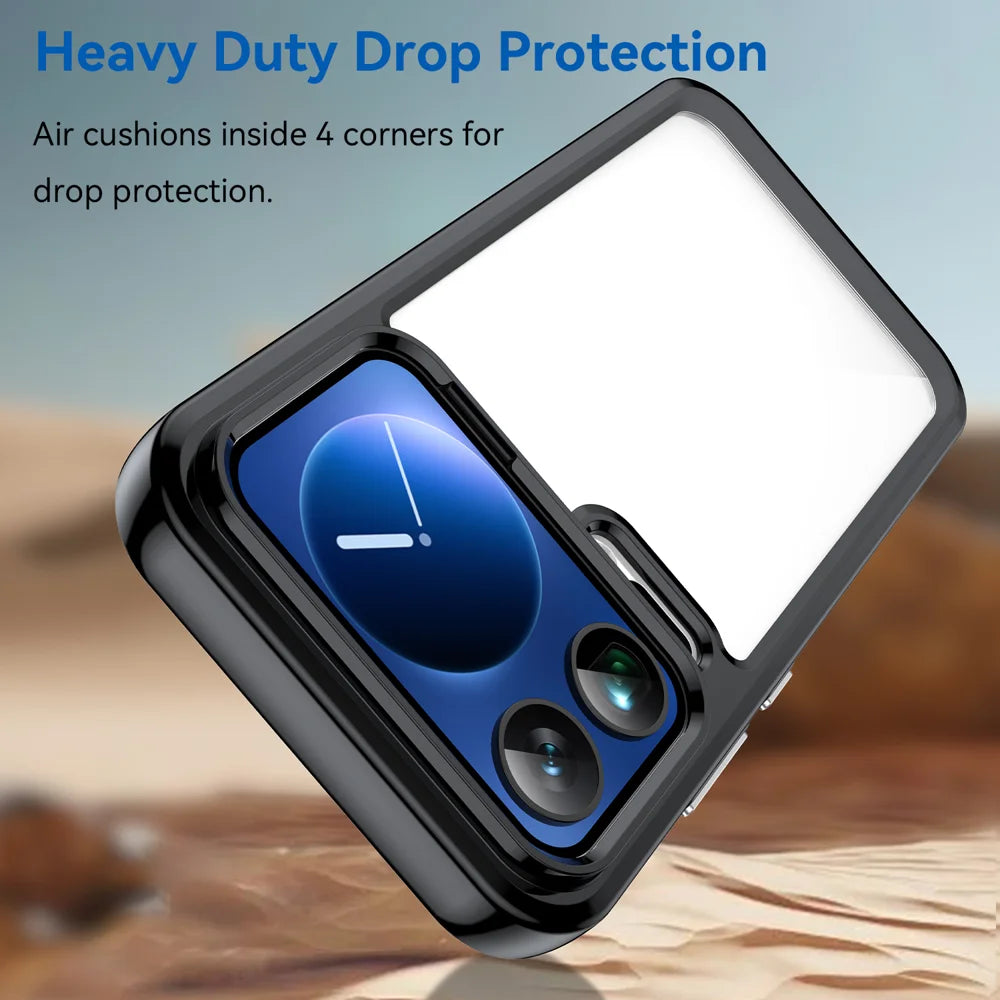 WANLONFENG For Xiaomi 17 Pro Max Phone Case  XC Series TPU Acrylic Cover with Tempered Glass (Big Lens Hole) - Black - 4