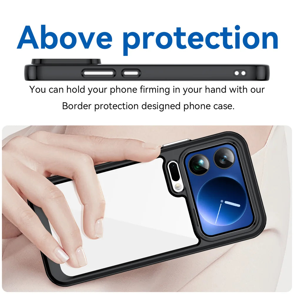 WANLONFENG For Xiaomi 17 Pro Max Phone Case  XC Series TPU Acrylic Cover with Tempered Glass (Big Lens Hole) - Black - 5