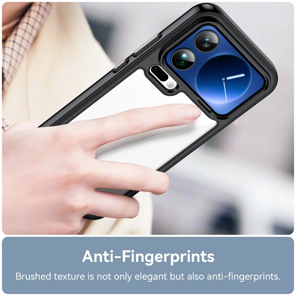 WANLONFENG For Xiaomi 17 Pro Max Phone Case  XC Series TPU Acrylic Cover with Tempered Glass (Big Lens Hole) - Black - 6