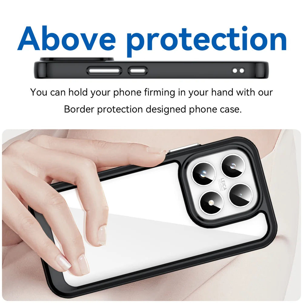 WANLONFENG For Xiaomi 17 Phone Case  XC Series TPU Acrylic Cover with Tempered Glass (Big Lens Hole) - Black - 5