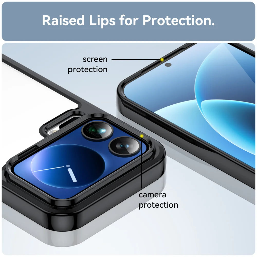 WANLONFENG For Xiaomi 17 Pro Phone Case  XC Series TPU Acrylic Cover with Tempered Glass (Big Lens Hole) - Black - 7
