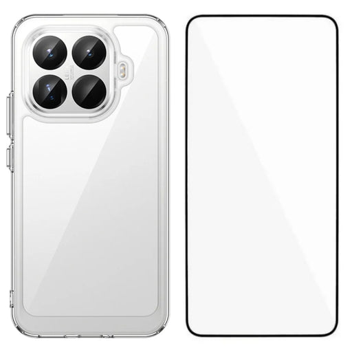 WANLONFENG For Xiaomi 15T Pro Case  MF Series TPU Acrylic Clear Phone Cover with Tempered Glass Film - Transparent - 1