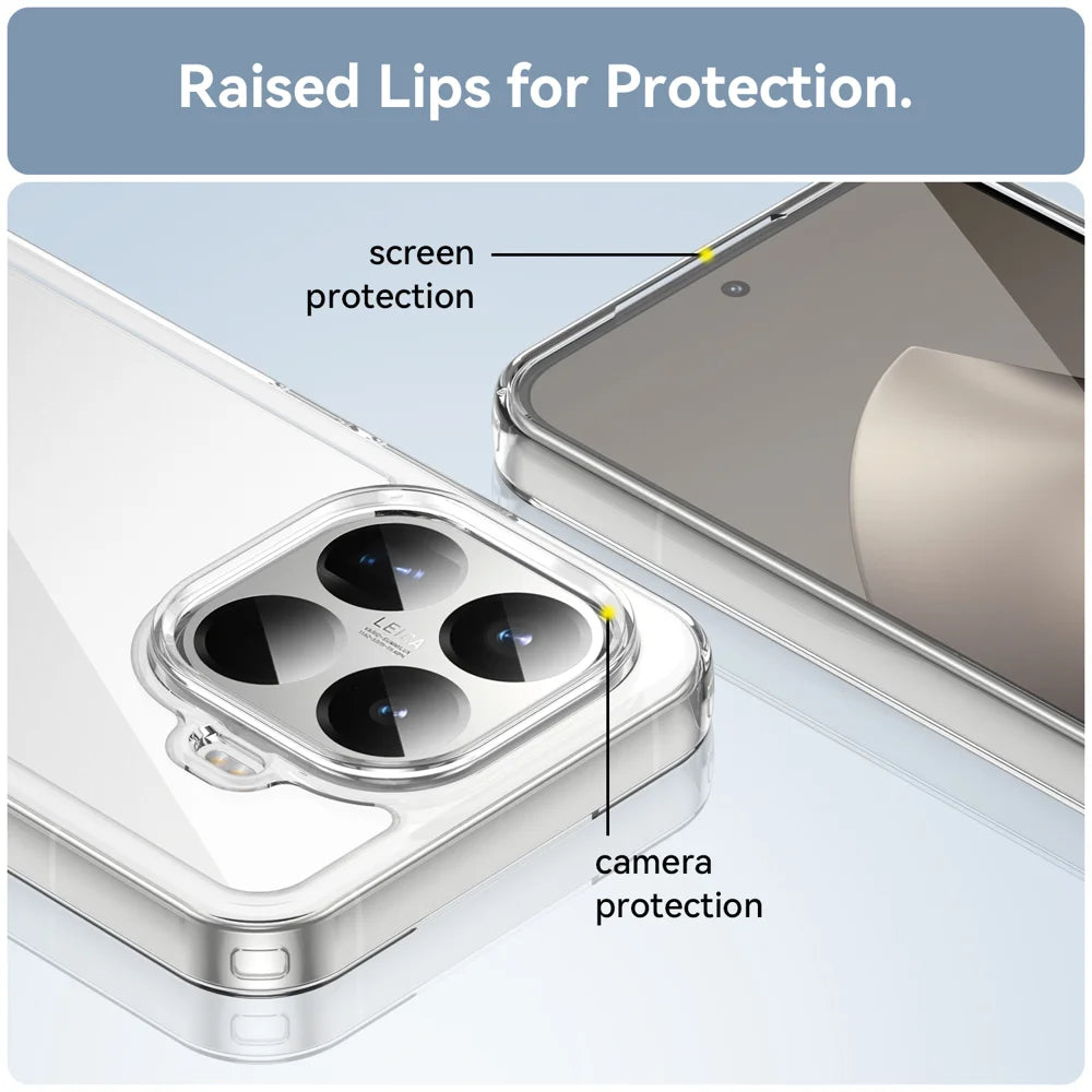 WANLONFENG For Xiaomi 15T Pro Case  MF Series TPU Acrylic Clear Phone Cover with Tempered Glass Film - Transparent - 7