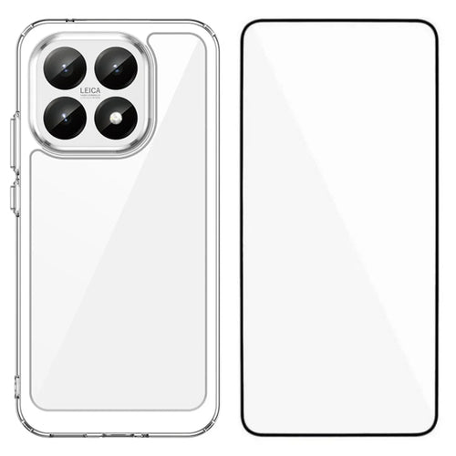 WANLONFENG For Xiaomi 15T Case  MF Series TPU Acrylic Clear Phone Cover with Tempered Glass Film - Transparent - 1