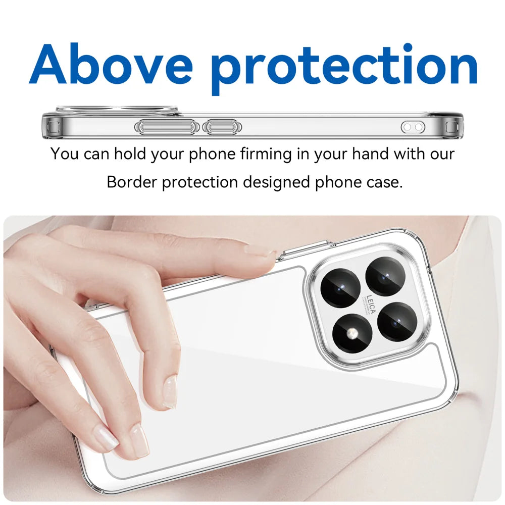WANLONFENG For Xiaomi 15T Case  MF Series TPU Acrylic Clear Phone Cover with Tempered Glass Film - Transparent - 5
