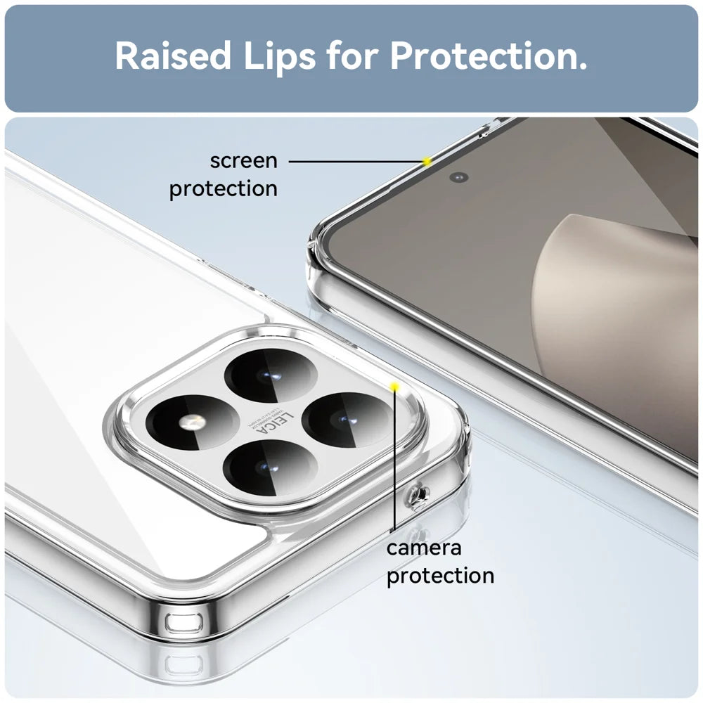 WANLONFENG For Xiaomi 15T Case  MF Series TPU Acrylic Clear Phone Cover with Tempered Glass Film - Transparent - 7
