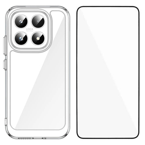 WANLONFENG For Xiaomi 17 Case  MF Series TPU Acrylic Clear Phone Cover with Tempered Glass Film - Transparent - 1