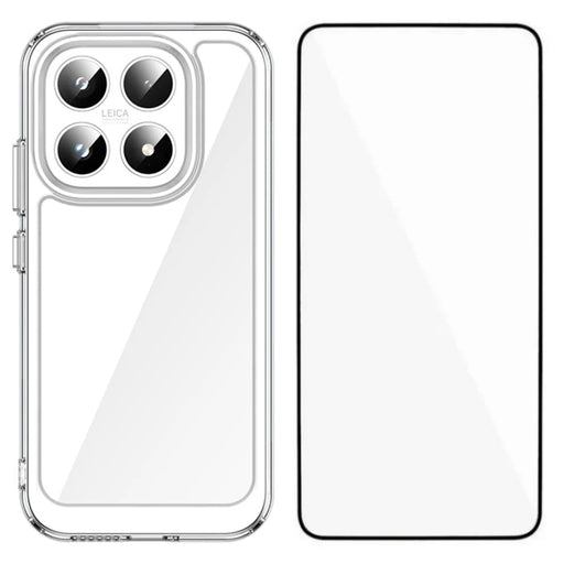 WANLONFENG For Xiaomi 17 Case  MF Series TPU Acrylic Clear Phone Cover with Tempered Glass Film - Transparent - 1