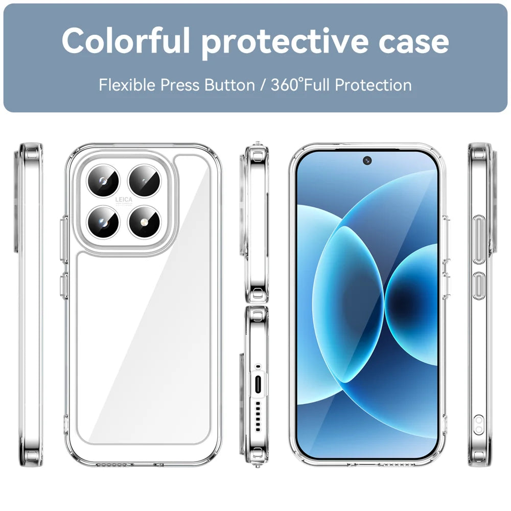 WANLONFENG For Xiaomi 17 Case  MF Series TPU Acrylic Clear Phone Cover with Tempered Glass Film - Transparent - 3