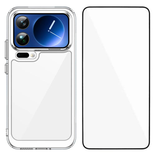 WANLONFENG For Xiaomi 17 Pro Max Case  MF Series TPU Acrylic Clear Phone Cover with Tempered Glass Film - Transparent - 1