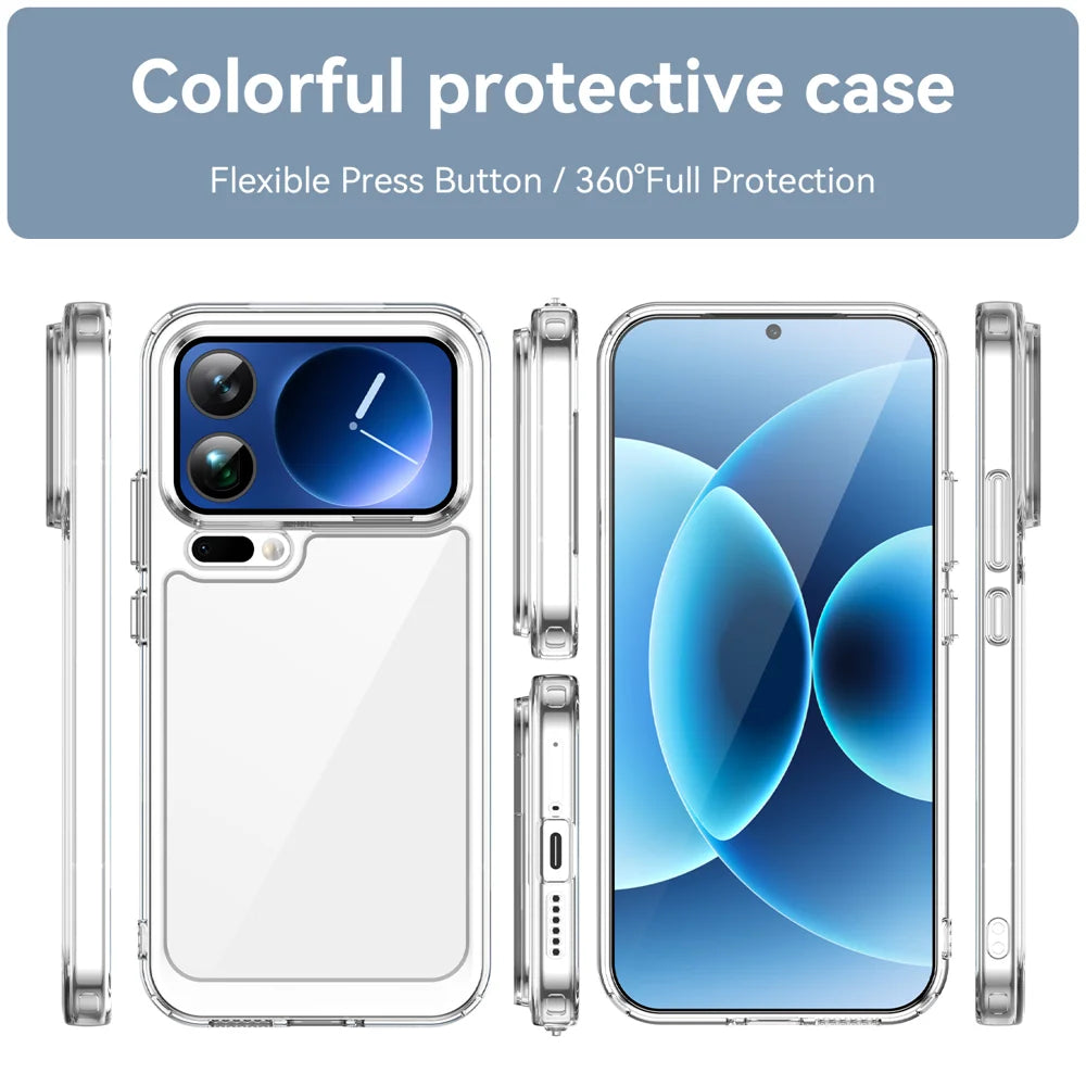 WANLONFENG For Xiaomi 17 Pro Max Case  MF Series TPU Acrylic Clear Phone Cover with Tempered Glass Film - Transparent - 3