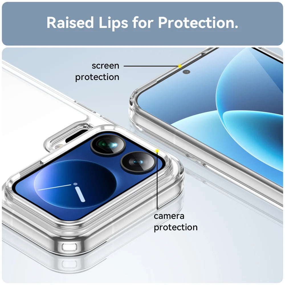 WANLONFENG For Xiaomi 17 Pro Max Case  MF Series TPU Acrylic Clear Phone Cover with Tempered Glass Film - Transparent - 7
