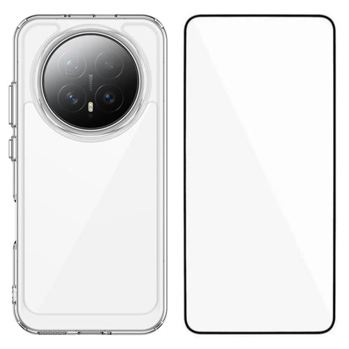 WANLONFENG For Honor Magic8 5G Case  MF Series TPU Acrylic Clear Phone Cover with Tempered Glass Film - Transparent - 1