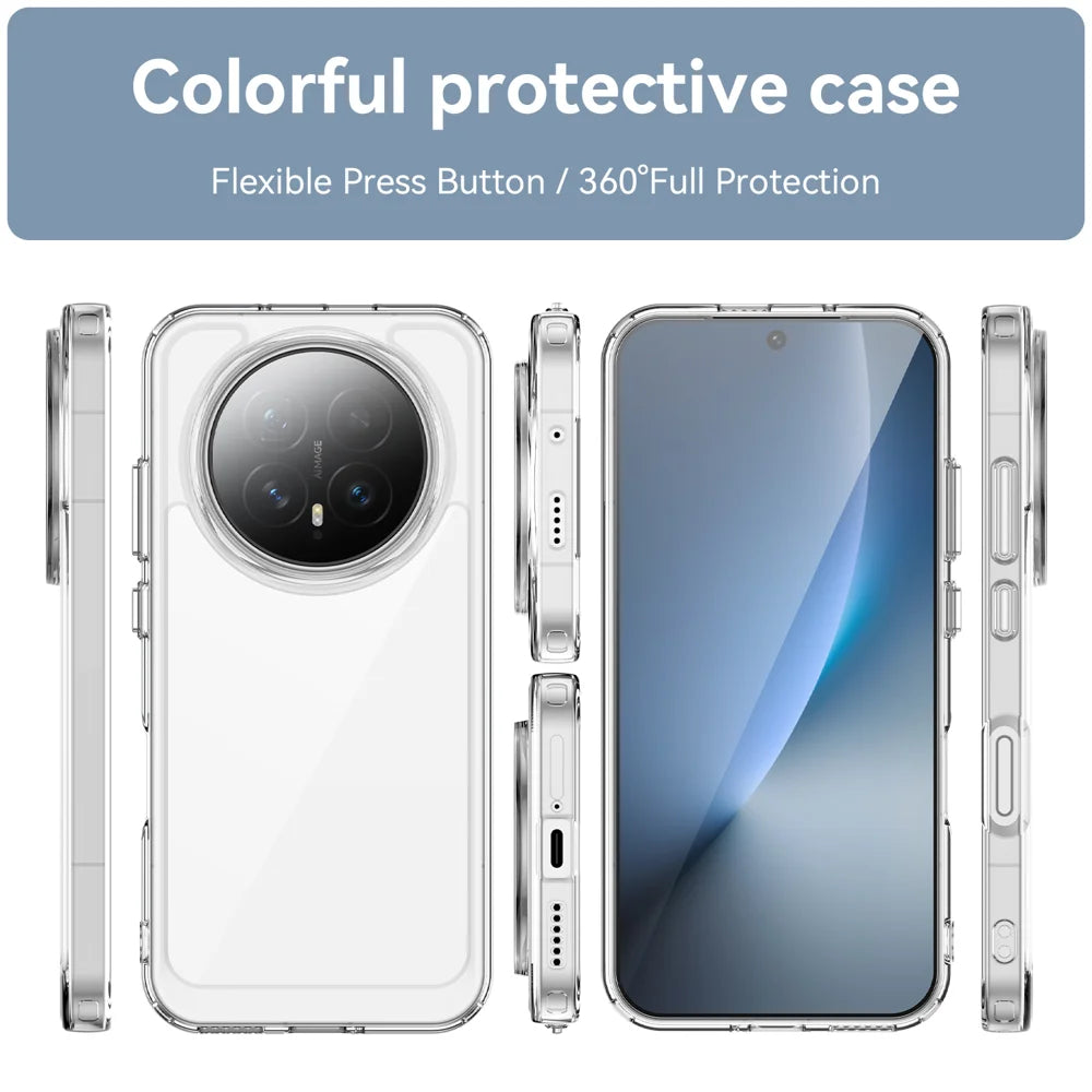 WANLONFENG For Honor Magic8 5G Case  MF Series TPU Acrylic Clear Phone Cover with Tempered Glass Film - Transparent - 3