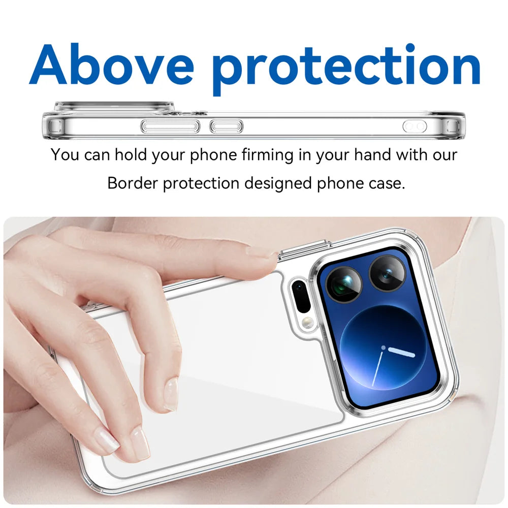 WANLONFENG For Xiaomi 17 Pro Case  MF Series TPU Acrylic Clear Phone Cover with Tempered Glass Film - Transparent - 5