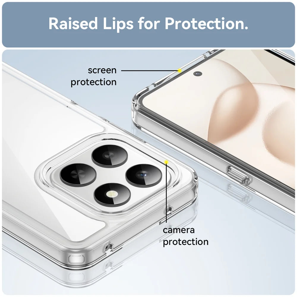 WANLONFENG For Honor 400 Smart 4G / Honor X7d 4G / Honor 400 Smart 5G Case  MF Series TPU Acrylic Clear Phone Cover with Tempered Glass Film - Transparent - 7