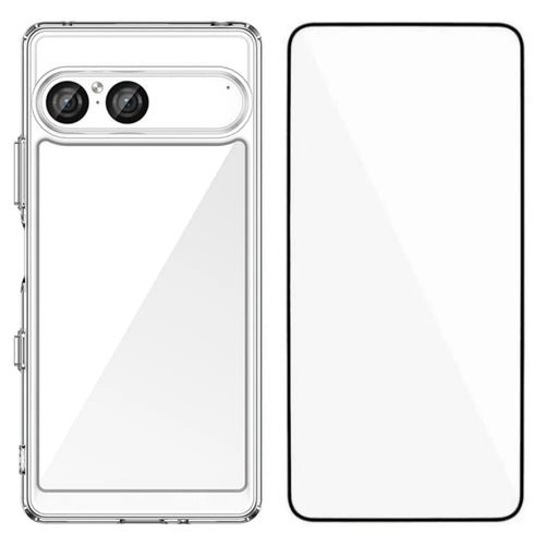 WANLONFENG For Sony Xperia 10 VII Case  MF Series TPU Acrylic Clear Phone Cover with Tempered Glass Film - Transparent - 1