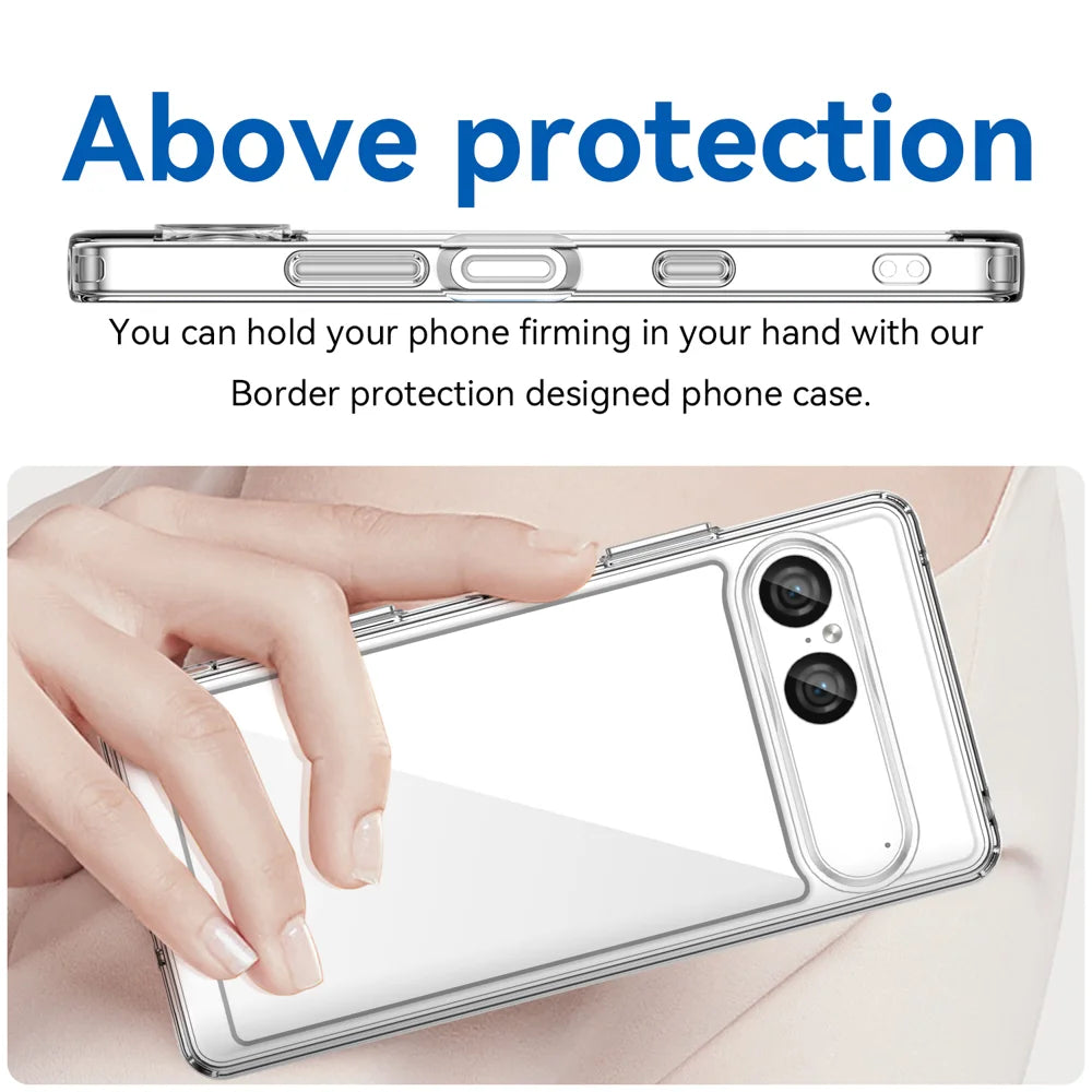 WANLONFENG For Sony Xperia 10 VII Case  MF Series TPU Acrylic Clear Phone Cover with Tempered Glass Film - Transparent - 5