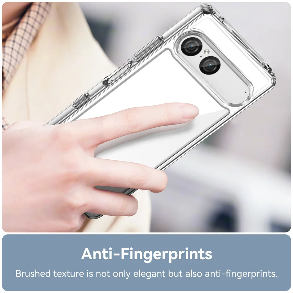 WANLONFENG For Sony Xperia 10 VII Case  MF Series TPU Acrylic Clear Phone Cover with Tempered Glass Film - Transparent - 6