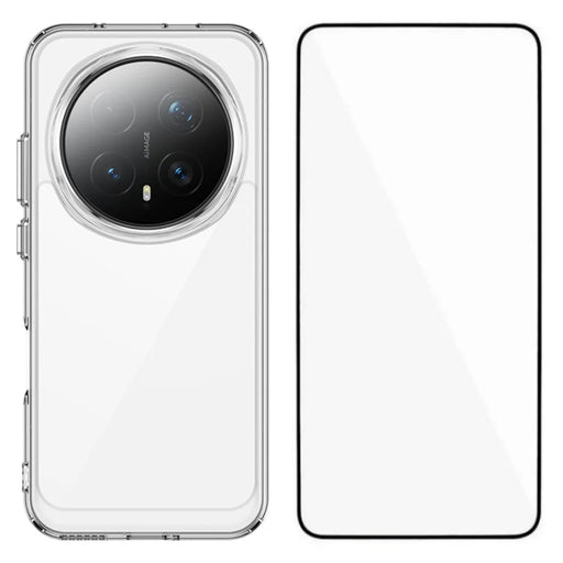 WANLONFENG For Honor Magic8 Pro 5G Case  MF Series TPU Acrylic Clear Phone Cover with Tempered Glass Film - Transparent - 1