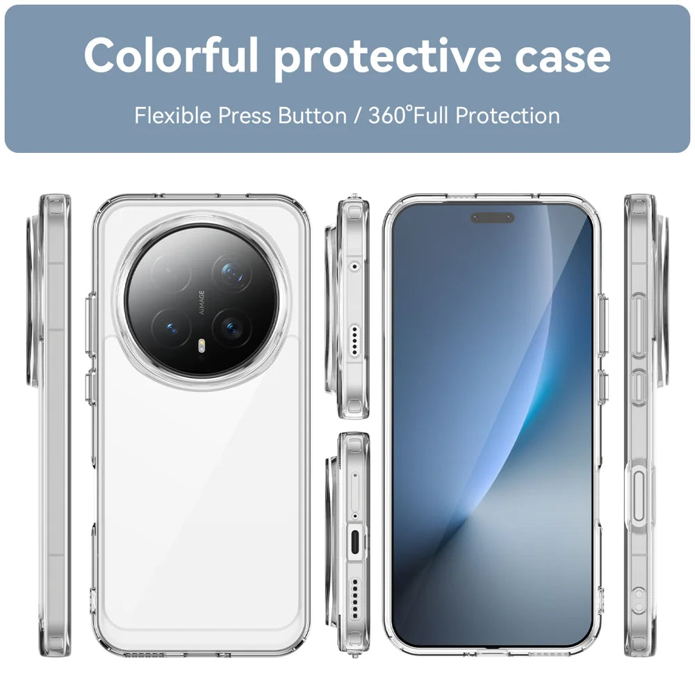WANLONFENG For Honor Magic8 Pro 5G Case  MF Series TPU Acrylic Clear Phone Cover with Tempered Glass Film - Transparent - 3