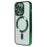 For iPhone 15 Pro Max Magnetic Case CD Veins Glass Lens Guard TPU Phone Back Cover - Green - 1