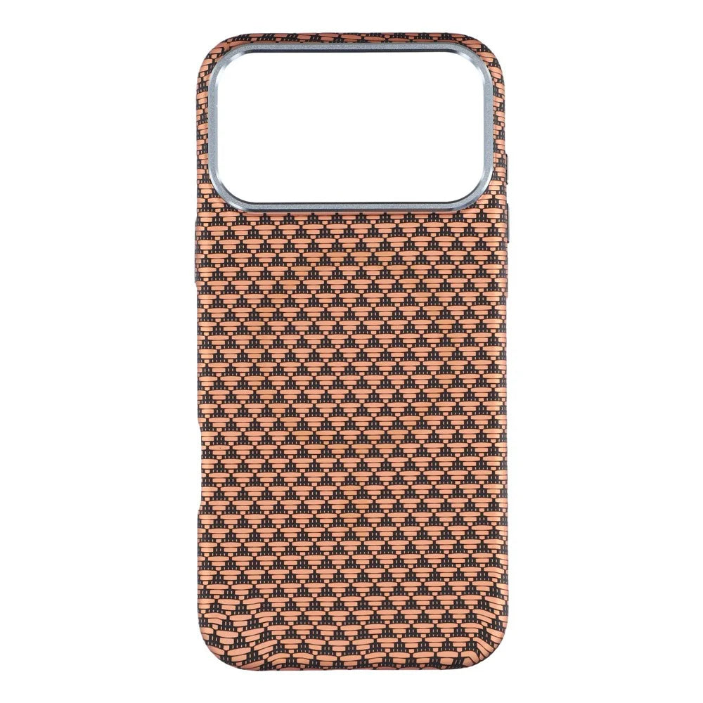 For iPhone 17 Pro Magnetic Case Water Transfer Printing Metal Frame PC Phone Back Cover - Golden Triangle - 3