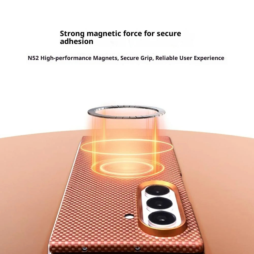 For Samsung Galaxy Z Fold7 5G Aramid Fiber Magnetic Case Slim Phone Cover with Metal Lens Frame (Only Back Case) - 2