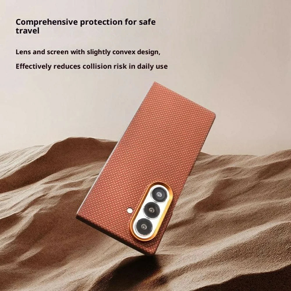 For Samsung Galaxy Z Fold7 5G Aramid Fiber Magnetic Case Slim Phone Cover with Metal Lens Frame (Only Back Case) - 4
