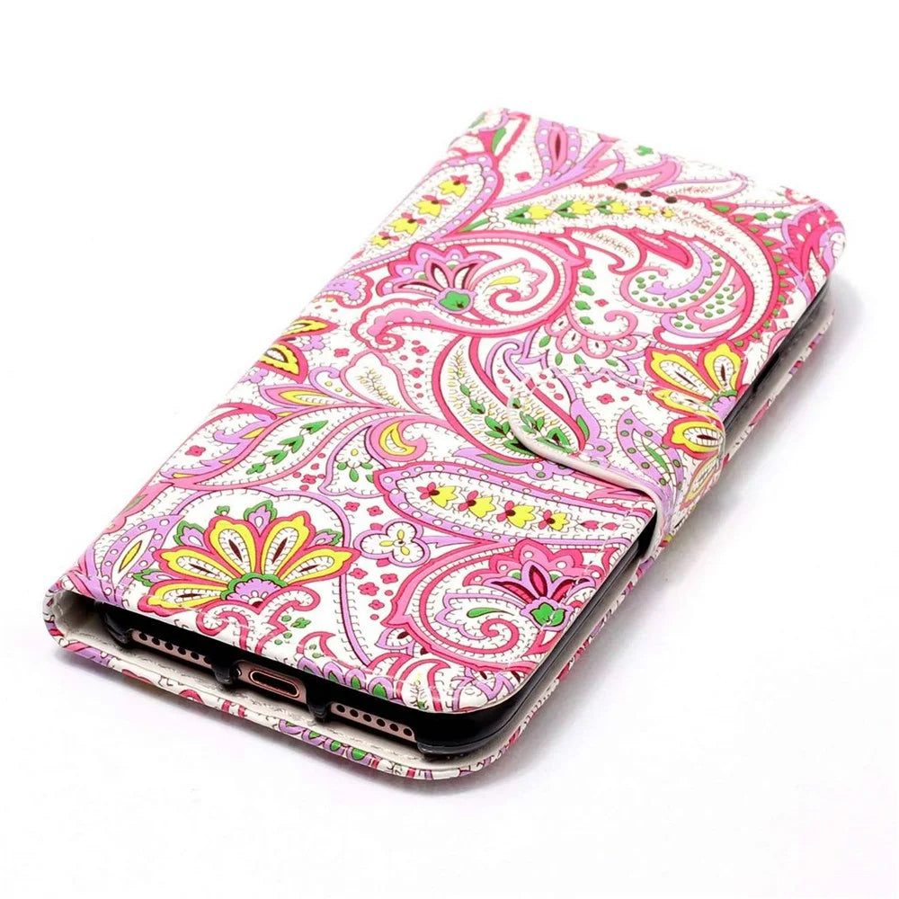 For Samsung Galaxy A04s 4G (164.7mm) Pattern Embossed Phone Case PU Leather TPU Wallet Case with Stand / Hand Strap - Flower - 4